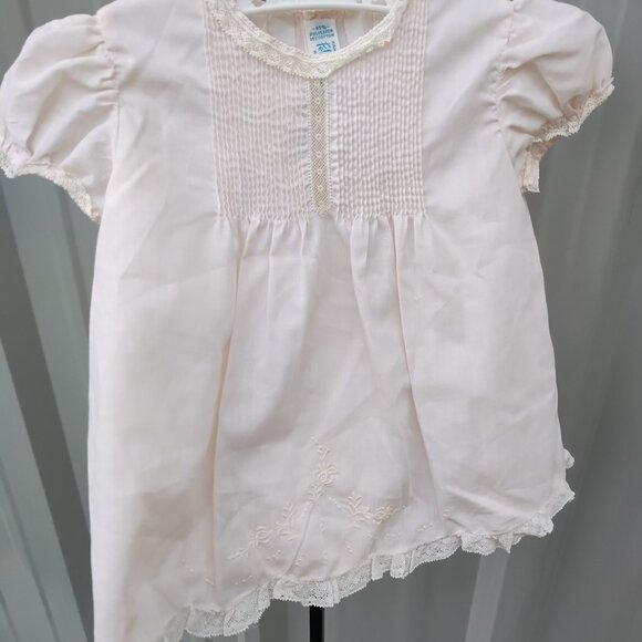 Vintage Feltman Brothers Pale Pink Embroidered Dress & Slip Size 9 months - Picture 4 of 8